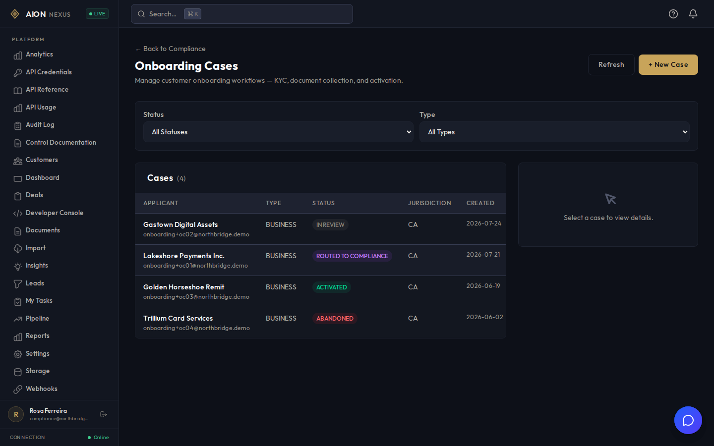 A case with a lifecycle you can follow